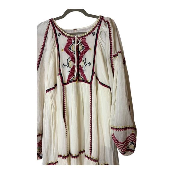 Free People Sweet Escape Midi Dress Embroidered Boho Cottage Western Hippie M - Picture 14 of 15